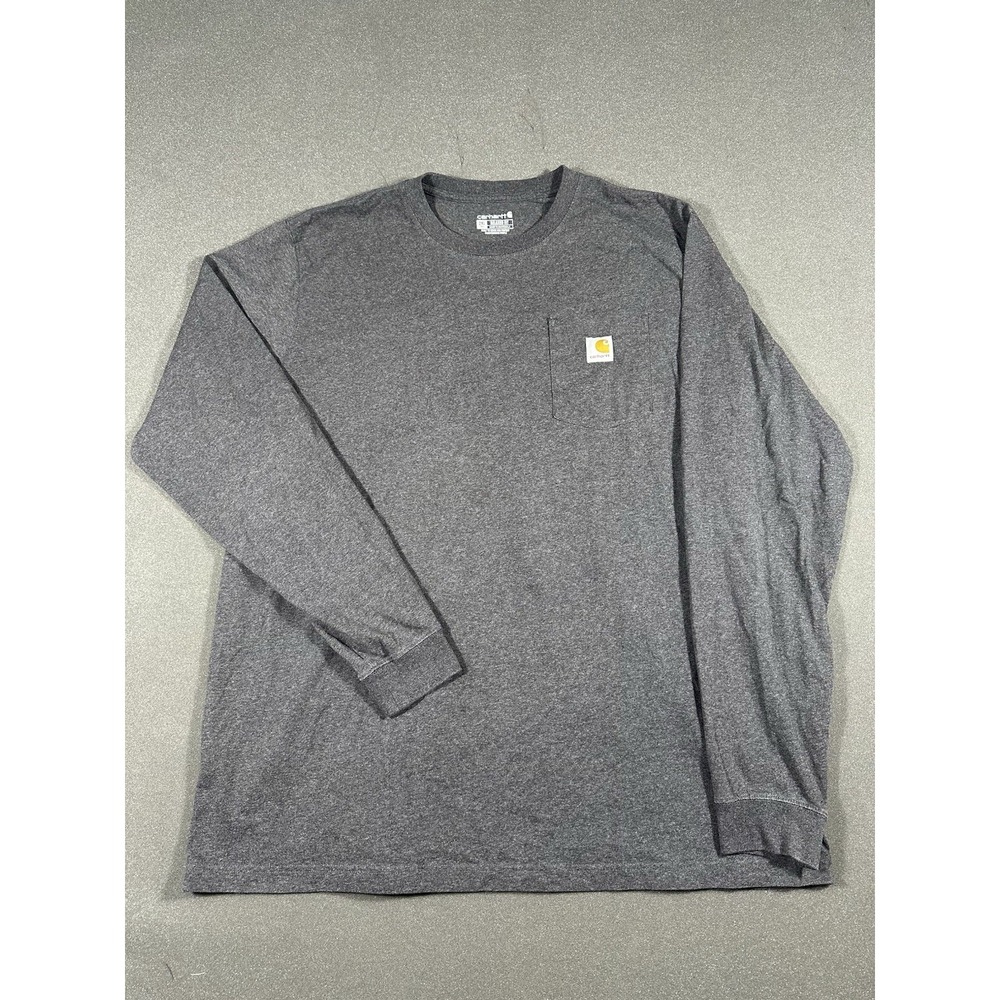 Men's Carhartt Long Sleeved Relaxed Fit T-shirt Grey 2XL Tall